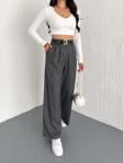 Winmoda Lima Kumaş Pantolon Ön Pileli /Kemerli Kumaş Pantolon-Kadın Kumaş Pantolon