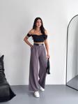 Winmoda Double Kumaş Pantolon Kemerli Ve Ön Pileli / Baggy Pantolon Double