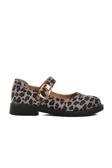 Gri Leopar Desenli Kemerli Kadın Babet 572407 Z
