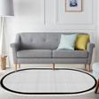 Alanur Home Kaymaz Taban Djt Banyo Mutfak Salon Halı  Trend Saçaklı Oval Dokuma Desen E5007