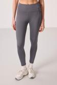 Koyu Gri Polyester Esnek Standart Fit Performans Kadın Tayt - 94667