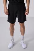 Siyah Polyester İnce Yumuşak Standart Fit Erkek Taytlı Şort - 81287