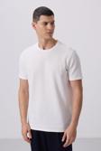 Ekru Yüzeyi Dokulu Rahat Form Basic Erkek T-Shirt - 88436