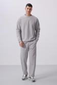 Taş Yüzeyi Dokulu Oversize Erkek Eşofman Takım - 85275