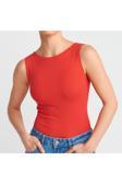 Drappe Kayık Yaka Kolsuz Basic Body