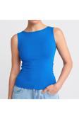 Drappe Kayık Yaka Kolsuz Basic Body
