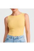 Drappe Kayık Yaka Kolsuz Basic Body