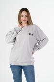 Drappe Airblack Unısex Sıfır Yaka Sweatshirt (Baskı) Ice Gri