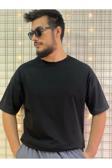 Oppoceite Unisex Siyah Bisiklet Yaka Oversize Tişört