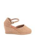 Gerçek Elişi Hasır Dolgu Topuk Keten Hasır Espadril Handmade