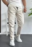 Erkek Rahat Kesim İnce Keten Pantolon Krem Edw114