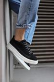 Knack Sneakers Siyah Beyaz Süet Erkek Ayakkabısı