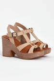 VENÜS 23027603Y PLATFORM TOPUK DERİ GENÇ KADIN SANDALET
