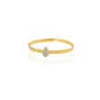 Kadir Jewellery 22 Ayar Altın Kaplama El İşçiliği Zirkon Taşlı Kadın Kelepçe Bilezik