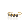 Kadir Jewellery 22 Ayar Altın Kaplama Zirkon Taşlı Ayarlanabilir Trend Bilezik