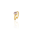 Kadir Jewellery 22 Ayar Altın Kaplama Zirkon Taşlı Ayarlanabilir Kadın Minimal Yüzük
