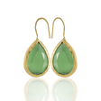 Kadir Jewellery 22 Ayar Altın Kaplama Damla Taşlı Küpe -El İşçiliği Ve Hipoalerjenik Küpe
