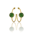 Kadir Jewellery 22 Ayar Altın Kaplama Kadın Taşlı Küpe -El İşçiliği Ve Hipoalerjenik Küpe