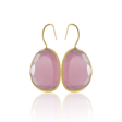 Kadir Jewellery 22 Ayar Altın Kaplama Fosil Taşlı Küpe -El İşçiliği Ve Hipoalerjenik Küpe