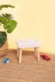 Pofitto Çocuk Taburesi-Çocuk Oturağı-Ahşap Tabure-Montessori Puf-Yumuşak Puf Pudra