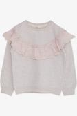 Breeze Kız Çocuk Sweatshirt Güpürlü 6-12 Yaş, Bej Melanj