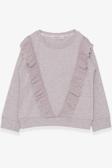 Breeze Kız Çocuk Sweatshirt Güpürlü 4-9 Yaş, Bej Melanj