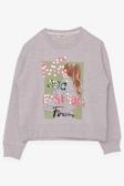 Breeze Kız Çocuk Sweatshirt Pullu Kız Baskılı 8-14 Yaş, Bej Melanj