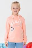 Breeze Kız Çocuk Sweatshirt Pullu Simli Gülenyüz Baskılı 4-9 Yaş, Somon