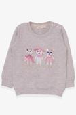 Breeze Kız Çocuk Sweatshirt Sevimli Hayvancıklar Baskılı 1.5-5 Yaş, Bej Melanj