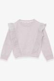 Breeze Kız Çocuk Sweatshirt Beli Lastikli 4-8 Yaş, Bej Melanj