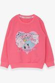 Breeze Kız Çocuk Sweatshirt Kalp Baskılı 2-6 Yaş, Neon Pembe