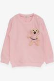 Breeze Kız Çocuk Sweatshirt Ayıcık Aksesuarlı 1.5-5 Yaş, Pembe