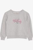 Breeze Kız Çocuk Sweatshirt Simli Yazı Baskılı 8-14 Yaş, Bej Melanj