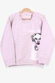 Breeze Kız Çocuk Sweatshirt Köpek Baskılı 2-6 Yaş, Bej Melanj