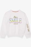 Breeze Kız Çocuk Sweatshirt Simli Yazı Baskılı 8-14 Yaş, Ekru