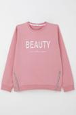 Breeze Kız Çocuk Sweatshirt Yazı Baskılı Kenarları Fermuar Detaylı 9-14 Yaş, Gülkurusu