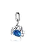 Asafaccessory Sallantılı Yengeç Charm Gümüş Kaplama Mavi 