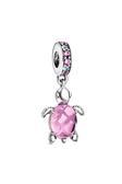Asafaccessory Kaplumbağa Charm Gümüş Kaplama Pembe Tek Ebat