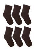 Sockshion Pamuklu Düz Klasik Çocuk Soket Çorap 6 Çift