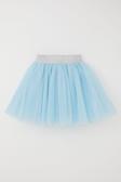 Breeze Kız Çocuk Tütü Etek Simli Beli Latikli 5-10 Yaş, Açık Mavi