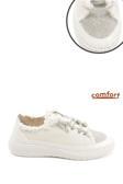 Kadın Bej Kot Triko Taşlı Comfort Sneaker