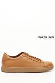 Kadın Açık Taba Bağcıklı Termo Taban Hakiki Deri Sneaker