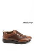 Erkek Taba Hakiki Deri Bağcıklı Sneaker