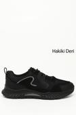 Erkek Siyah Bağcıklı Kauçuk Taban Hakiki Deri Sneaker