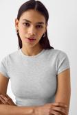 Vodens Gri Melanj Bisiklet Yaka Basic Ultra Soft %100 Pamuk Kısa Kol Body