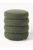 Mode Hocker Puf Yeşil Bukle Kumaş