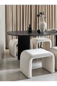 Mode Panelop U Modern Puf&bench 01 Kırık Beyaz Kadife Kumaş