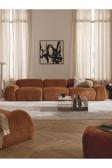 Mode Pier Üçlü Kanepe Koltuk 3 Modül 07 Tarçın Bukle Kumaş Işbir Sünger (DAİRENİZE TESLİM)