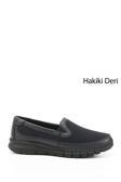 Kadın Lacivert Antik Dolgu Taban Hakiki Deri Comfort Ayakkabı