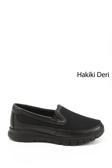 Kadın Siyah Dolgu Taban Hakiki Deri Comfort Ayakkabı